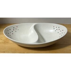 Metlox Poppytrail Confetti Speckled Divided Serving Dish – 11.5" Oval Bowl